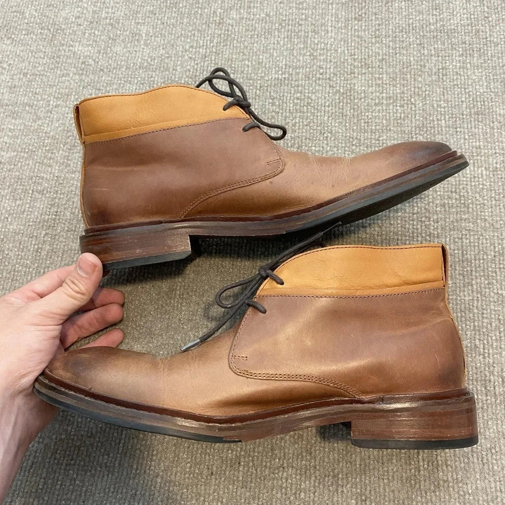 Cole Haan Boots Mens Size 8M Brown Leather Chukka Ankle Lace Up Casual C23478